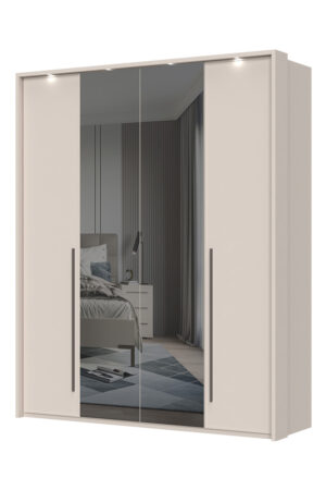 Sestava skříní OPERA s rámem a osvětlením v barvě Cashmere