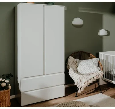 Bílá šatní skříň Image o šířce 80 cm