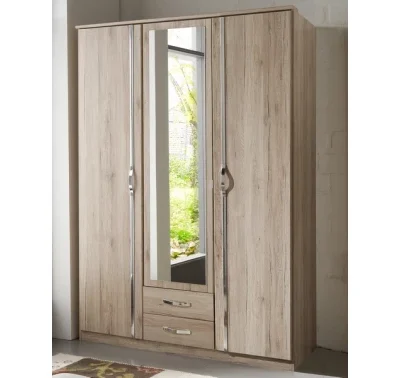 Šatní skříň Duo, dub San Remo s chromovými detaily