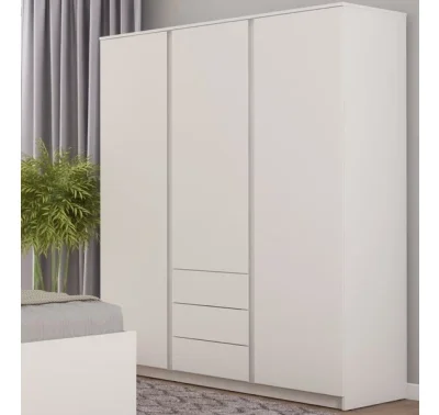 Bílá šatní skříň Carlos, šířka 152 cm