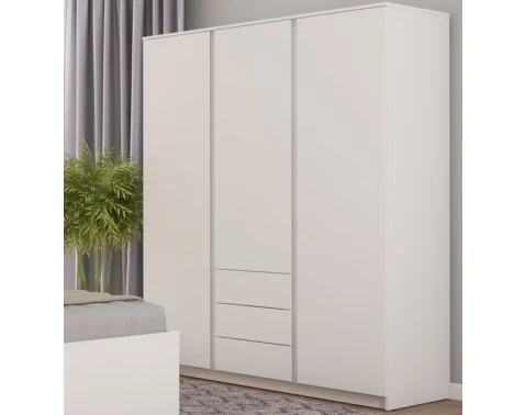 Bílá šatní skříň Carlos, šířka 152 cm