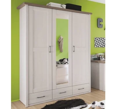 3-dveřová šatní skříň Luca v elegantním venkovském stylu