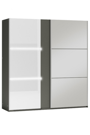 Šatní skříň Tunis v grafitové barvě s LED pásky