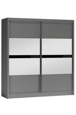 Šatní skříň Batumi v bílé barvě s zrcadlem