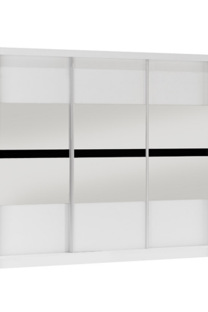 Šatní skříň Batumi v bílé barvě s zrcadlem