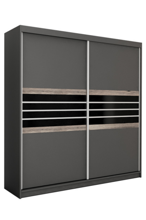 Moderní šatní skříň Turyn Lava, rozměry 203 cm