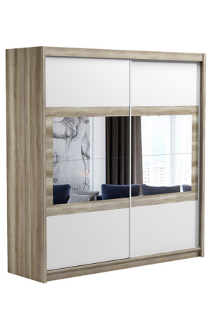 Šatní skříň Salwador - Dub Canyon, Bílá