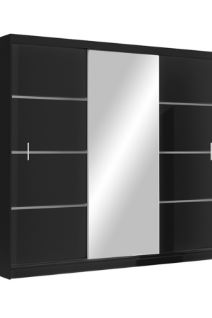 Šatní skříň Vista v černé barvě, 250 cm