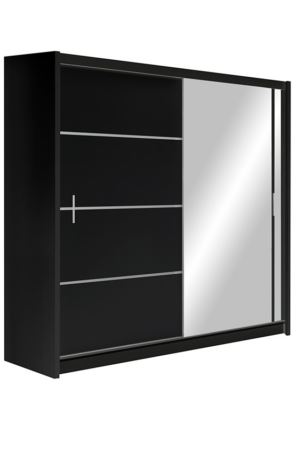 Šatní skříň Vista v černé barvě - 203 cm