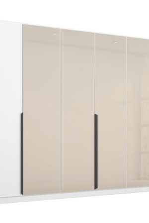 Šatní skříň s otočnými dveřmi v bílé a šampaňské barvě