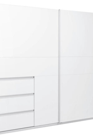 Bílá šatní skříň s posuvnými dveřmi 250 cm