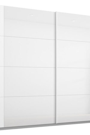 Skříň s posuvnými dveřmi v bílém lesku