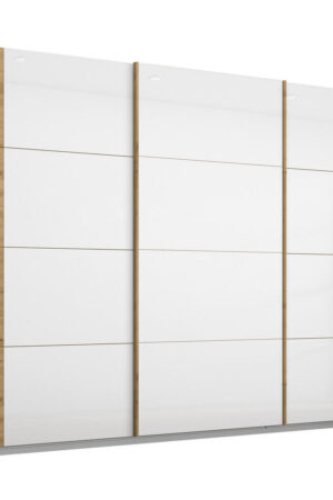 Skříň s posuvnými dveřmi v bílé a dub artisan.