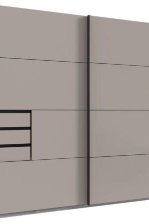 Skříň s posuvnými dveřmi v béžové a šedobéžové barvě