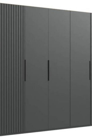Grafitová šatní skříň s otočnými dveřmi 250 cm