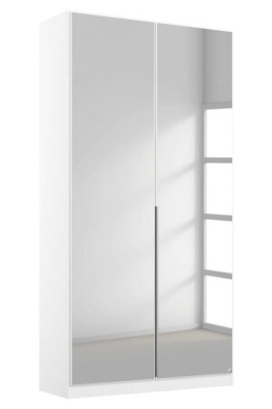 Bílá šatní skříň s otočnými dveřmi a zrcadly