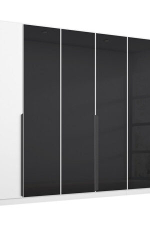 Šatní skříň s otočnými dveřmi v antracitové a bílé barvě