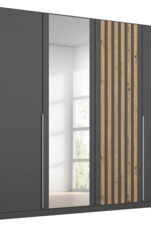 Šatní skříň Rauch s otočnými dveřmi v šedé barvě