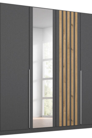 Šatní skříň s otočnými dveřmi šedá dub artisan