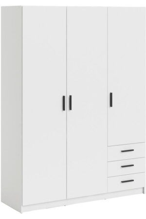 Bílá šatní skříň MID.YOU 147x200 cm s třemi dveřmi