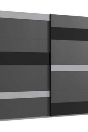 Skříň s posuvnými dveřmi v grafitu a černé barvě