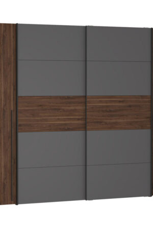 Šatní skříň MID.YOU šedá, barvy vlašských ořechů, 270/210/61 cm