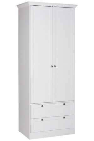 Bílá šatní skříň s otočnými dveřmi 80x200 cm
