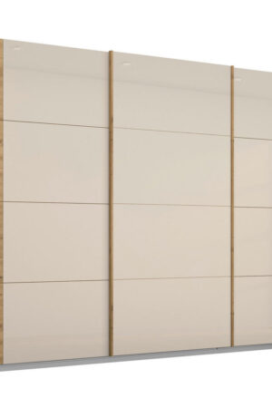 Skříň s posuvnými dveřmi, šampaňská barva, dub artisan