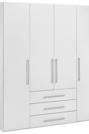 Bílá šatní skříň Carryhome, vysoce lesklá, 196/219/59 cm