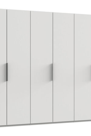 Bílá šatní skříň s otočnými dveřmi 300 cm