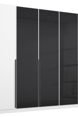 Šatní skříň s otočnými dveřmi v antracitové a bílé barvě