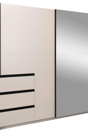 Šatní skříň s posuvnými dveřmi v kašmírové barvě