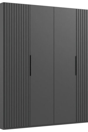 Šatní skříň s otočnými dveřmi v grafitové barvě