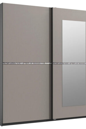 Skříň s posuvnými dveřmi v barvě grafitu a Sahara