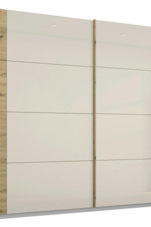 Skříň s posuvnými dveřmi, šampaňská a dub artisan