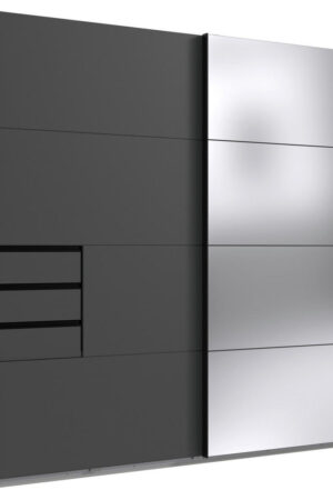 Šatní skříň se zrcadlem MID.YOU antracitová 225 cm