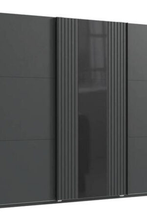 Skříň s posuvnými dveřmi v grafitové barvě
