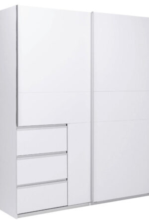 Bílá šatní skříň s posuvnými dveřmi MID.YOU
