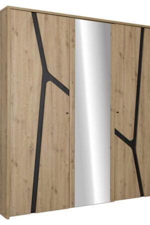 Šatní skříň MID.YOU s otočnými dveřmi a zrcadlem