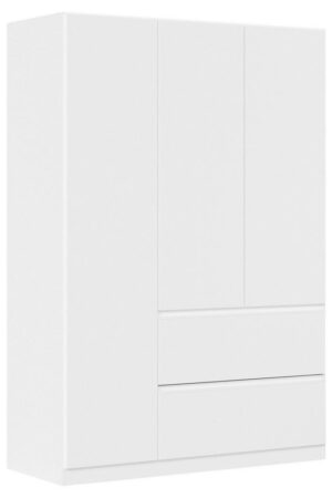 Bílá šatní skříň s otočnými dveřmi 136/197/54 cm