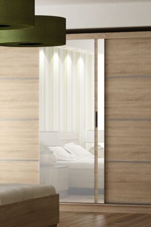 Šatní skříň SARON 250 s posuvnými dveřmi a zrcadlem