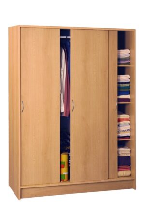 Skříň BELUMUT s posuvnými dveřmi v bílém provedení