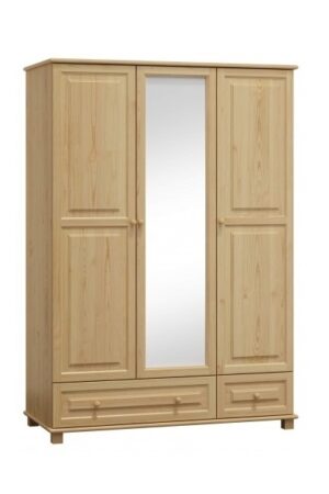 Skříň 3D BHAGIRA 5 z masivu borovice se zrcadlem