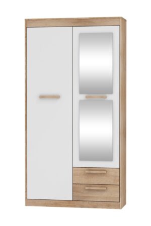 Skříň GATTON 2D2S v dubu sonoma a bílém lesku