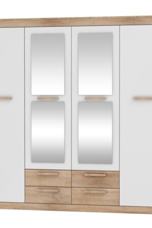 Skříň GATTON 4D4S v dubu sonoma a bílém lesku