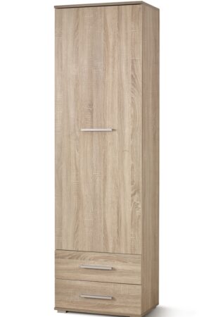 Skříň RYDER 1D2S, dub sonoma, policová skříň s dvěma zásuvkami