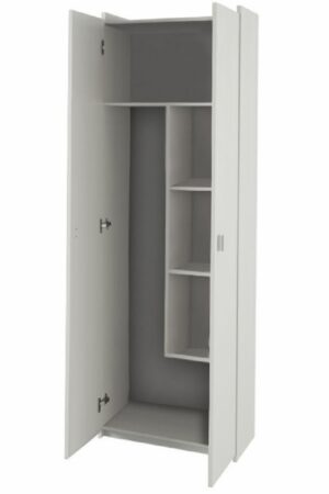 Bílá dvoudvéřová skříň RILEY s policemi