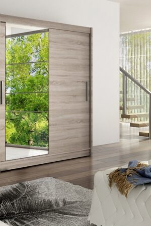 Šatní skříň TABARI VI s posuvnými dveřmi a zrcadlem