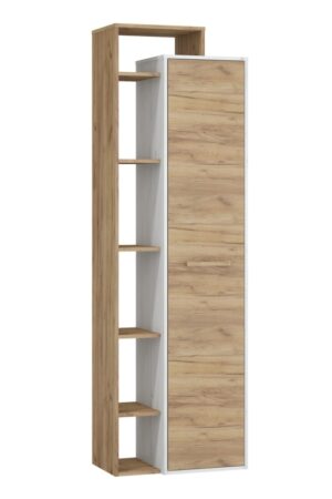 Policová skříň DORINDA levá v craft bílém a zlatém provedení