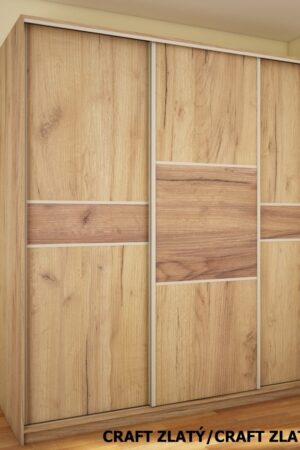 Šatní skříň EUDUNDA 4 C v craft zlatém provedení